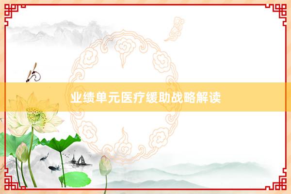 业绩单元医疗缓助战略解读
